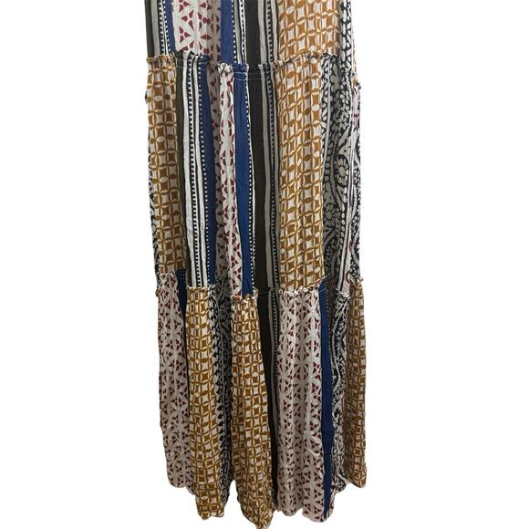 Elan New Western Tiered Maxi Dress Small Halter Tie Neck Bohemian Southwestern - Picture 3 of 15